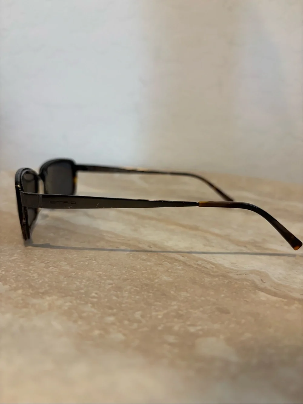 Etro SE 9560 Rectangular Metal and Tortiseshell Sunglasses